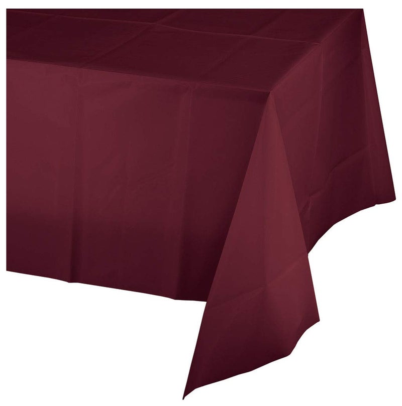 Creative Converting Burgundy Red Plastic Tablecloths, 3 ct - Image 1